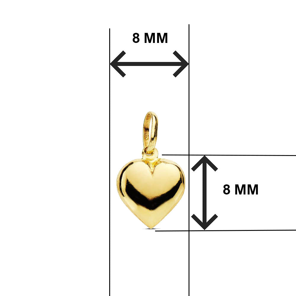 Collier - Pendentif Or 18 Carats 750/000 Jaune - Coeur - Chaine Dorée