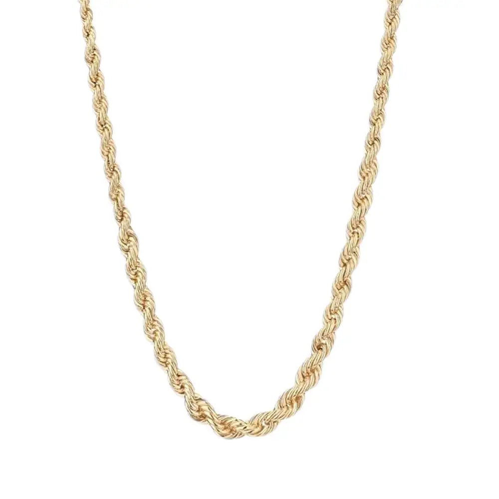 Collier Or Jaune - Maille Corde en Chute