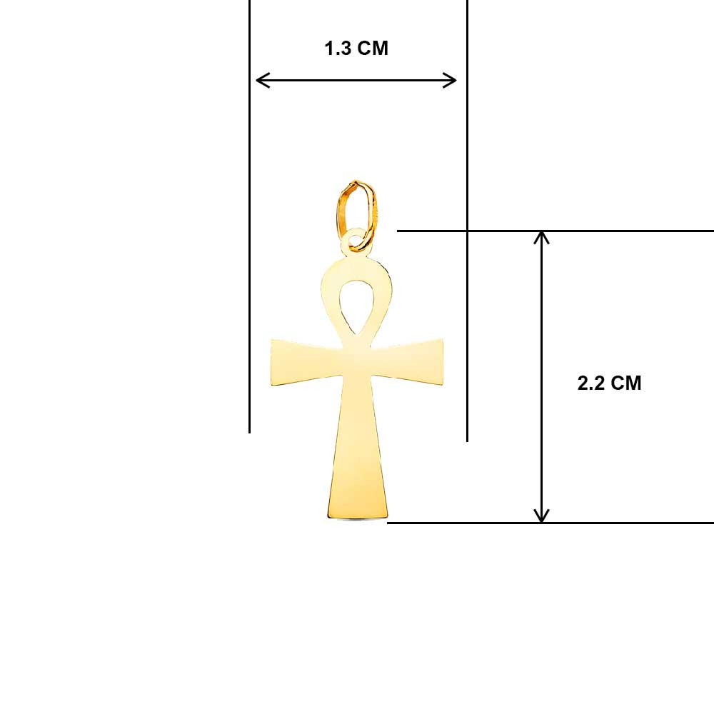 Collier - Médaille Croix de la Vie Or 18 Carats 750/000 Jaune - Chaine Dorée