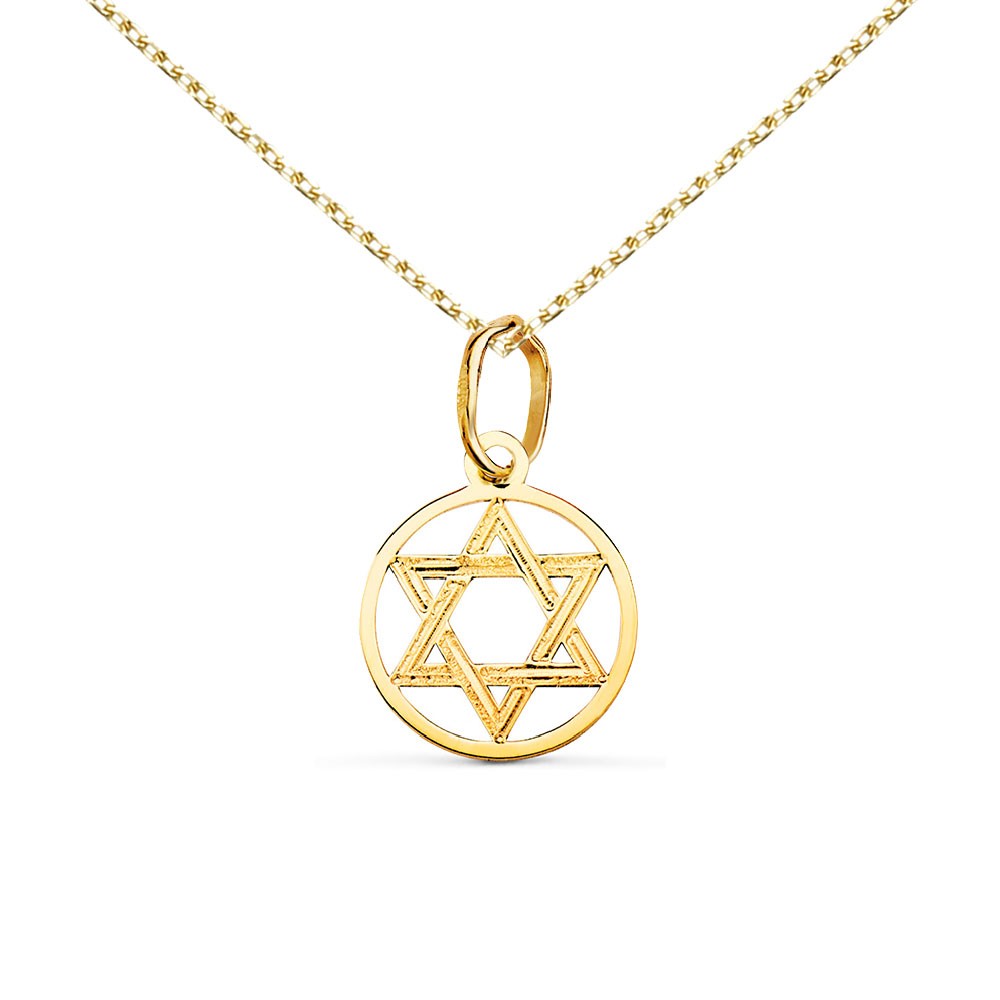 Collier - Pendentif Etoile de David Or 18 Carats 750/000 Jaune - Chaine Dorée