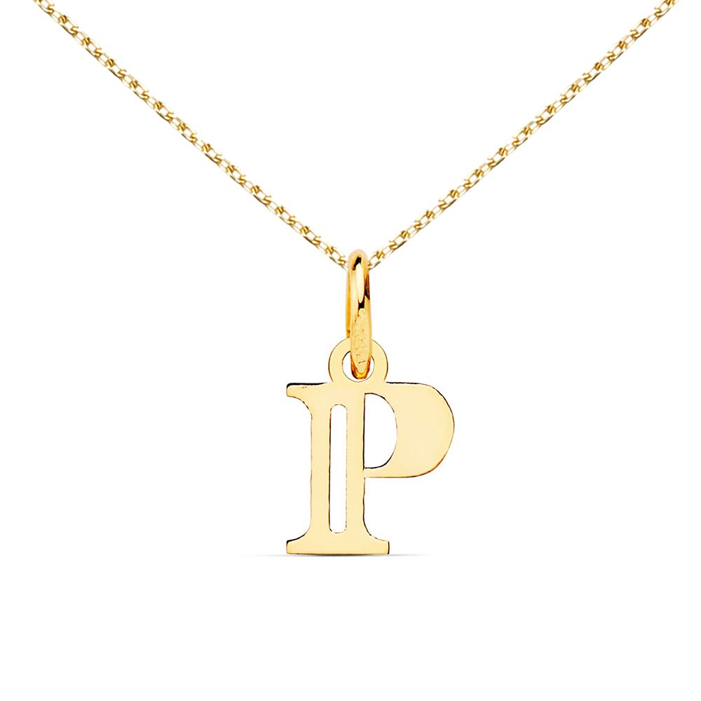 Collier - Pendentif Lettre "P" Or 750/1000 - Chaine Dorée