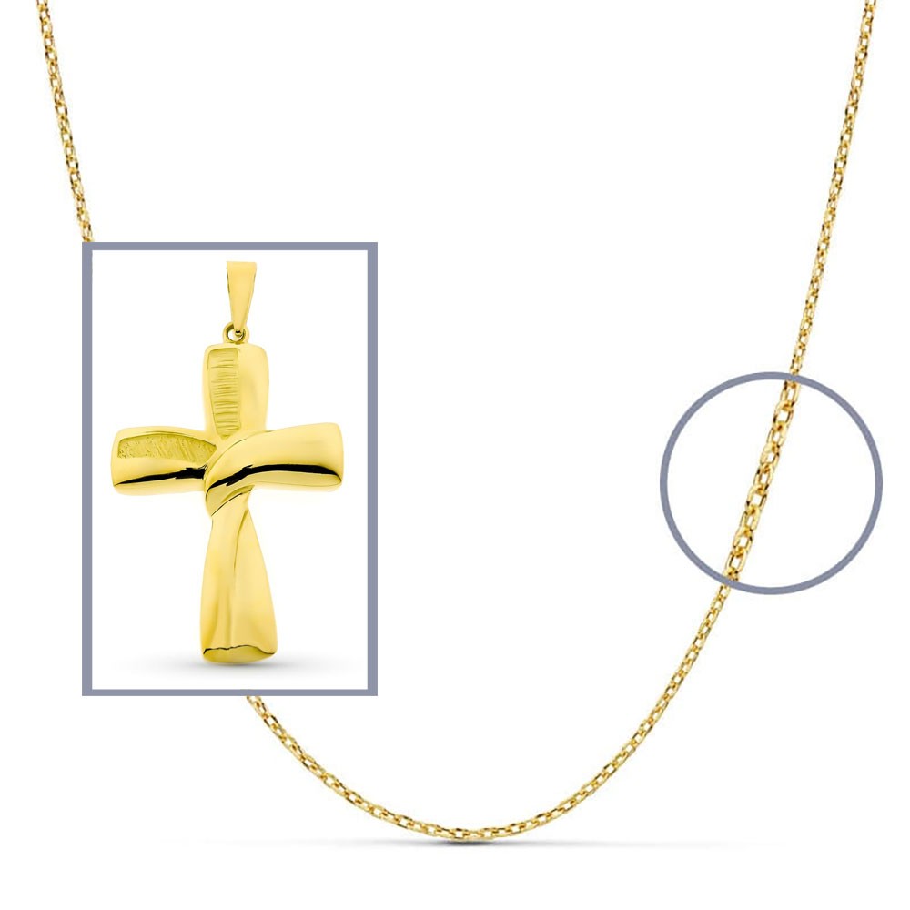 Pendentif - Médaille Croix Or 18 Carats 750/000 Jaune - Chaine Offerte