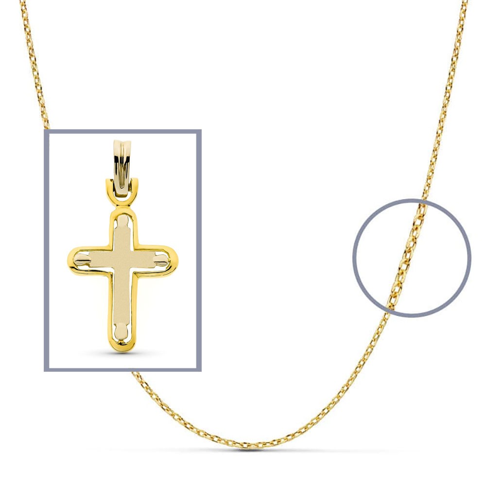 Pendentif - Médaille Croix Or 18 Carats 750/000 Jaune - Chaine Offerte