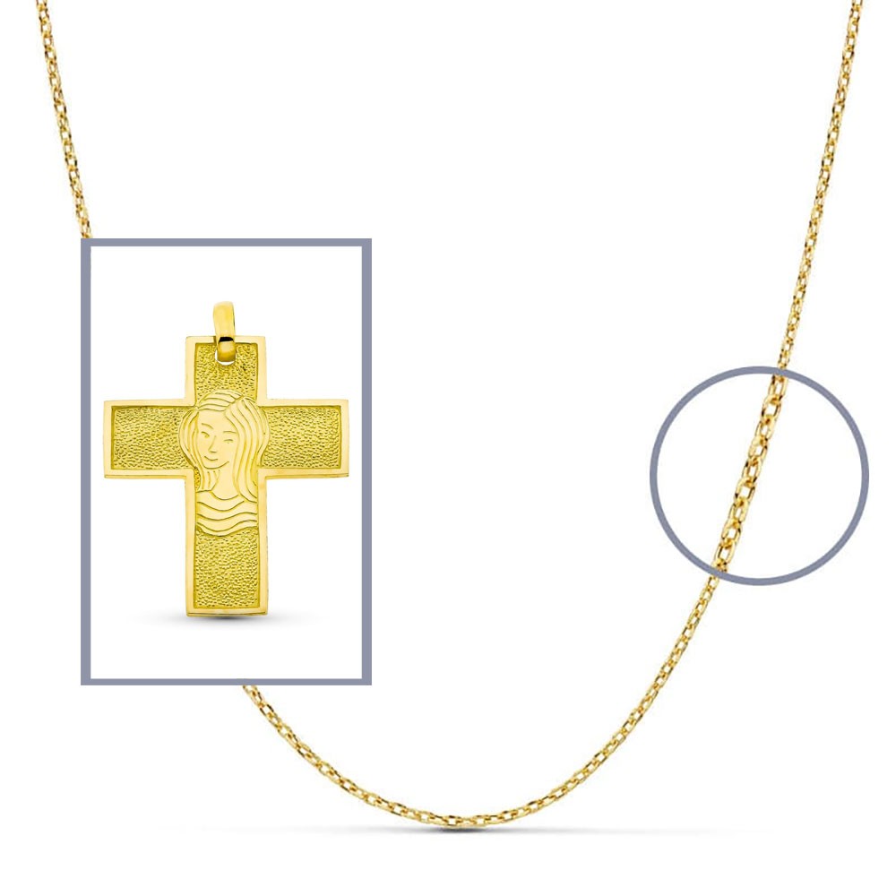 Pendentif - Médaille Croix Or 18 Carats 750/000 Jaune - Chaine Offerte