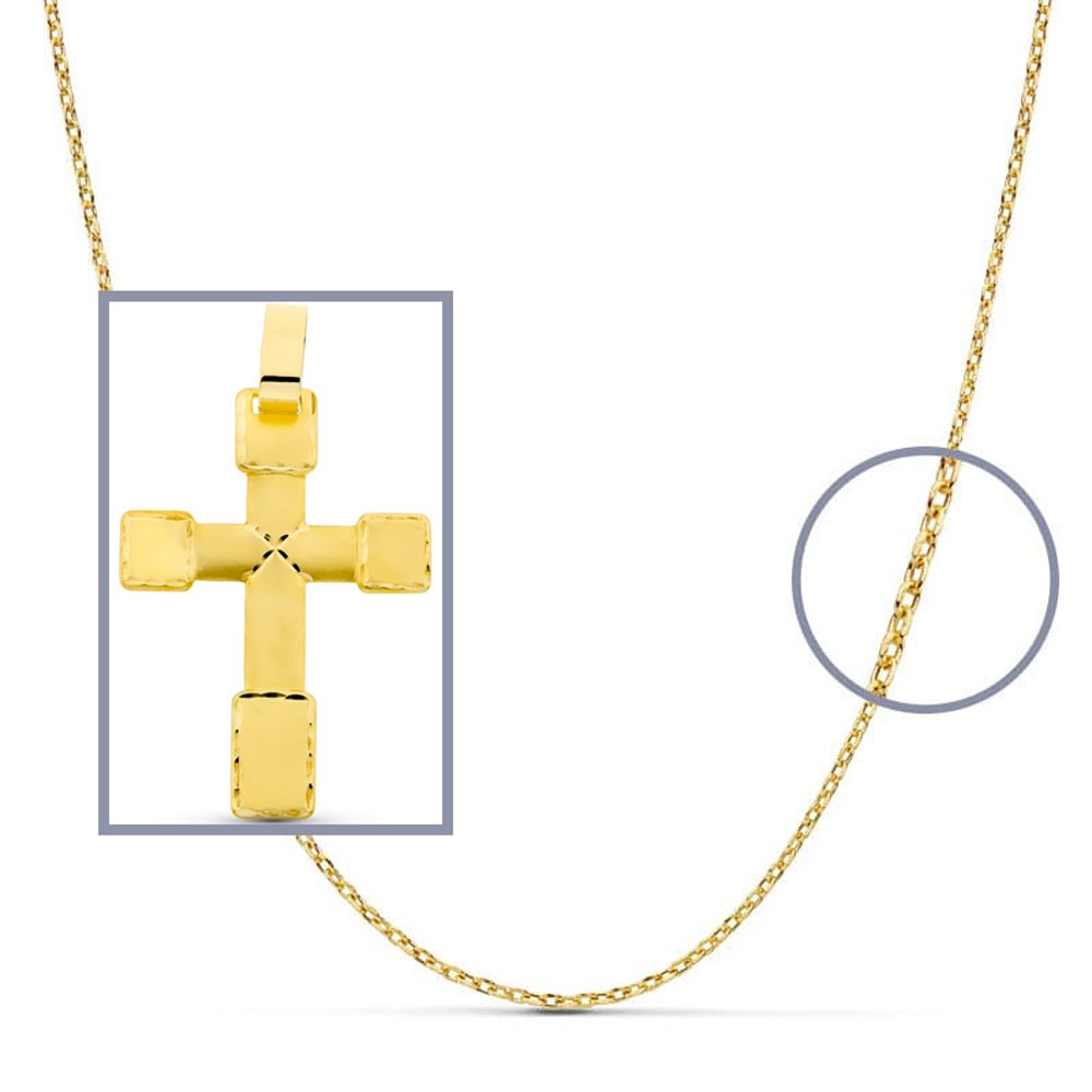 Pendentif - Médaille Croix Or 18 Carats 750/000 Jaune - Chaine Offerte