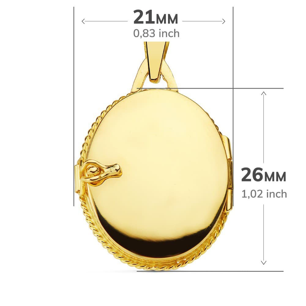 Médaillon Porte Photo - Or 18 Carats 750/1000 + Chaine Offerte