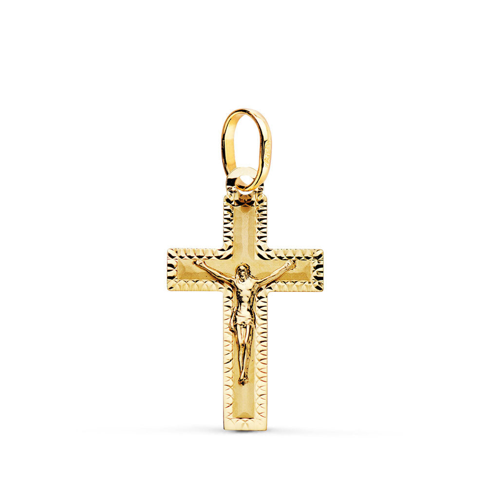 Pendentif - Médaille Christ sur la Croix Or 18 Carats 750 Jaune - Chaines Offertes