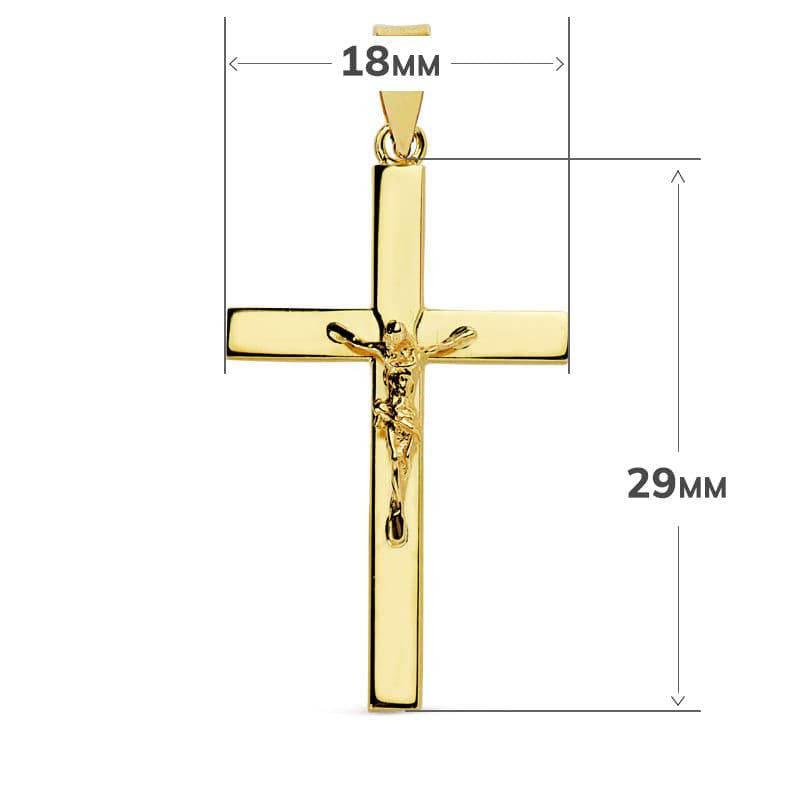 Pendentif - Médaille Christ sur la Croix Or 18 Carats 750 Jaune - Chaines Offertes