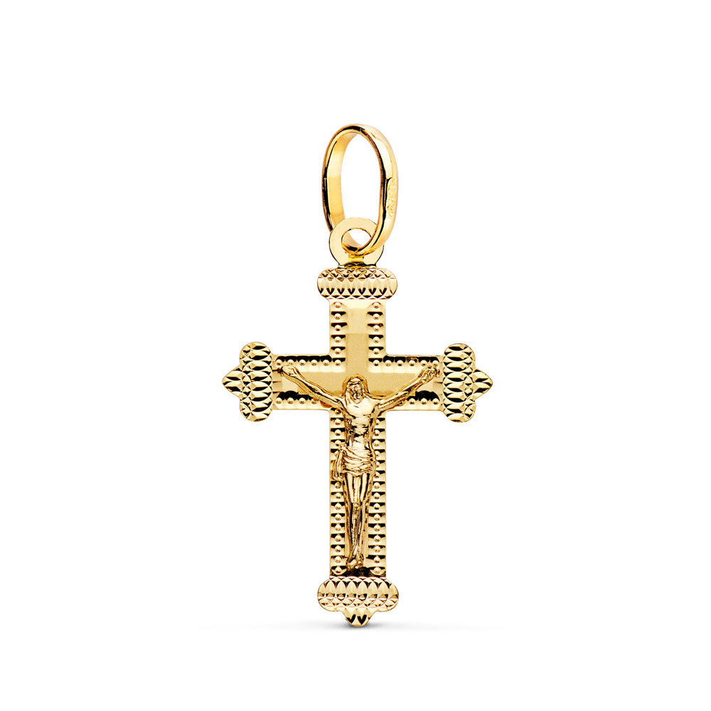 Pendentif - Médaille Christ sur la Croix Or 18 Carats 750 Jaune - Chaines Offertes