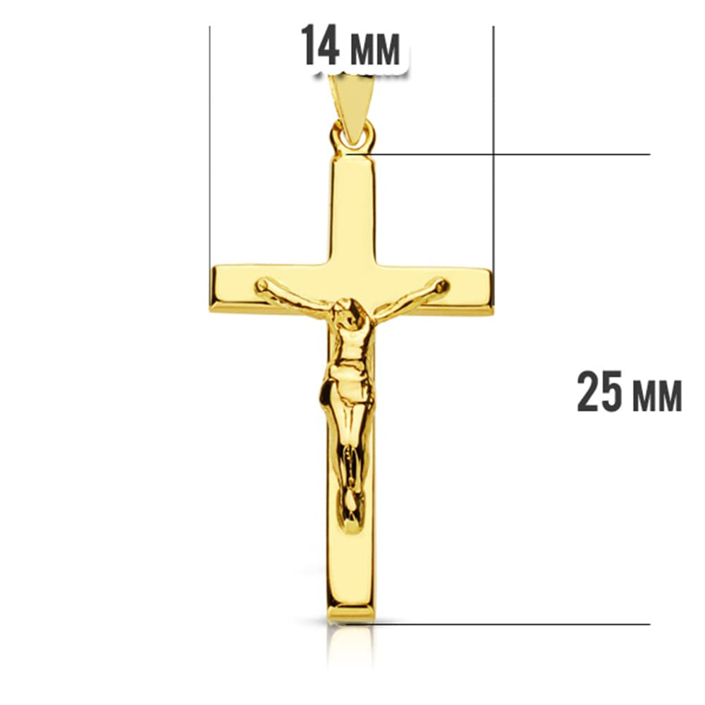 Pendentif - Médaille Christ sur la Croix Or 18 Carats 750 Jaune - Chaines Offertes