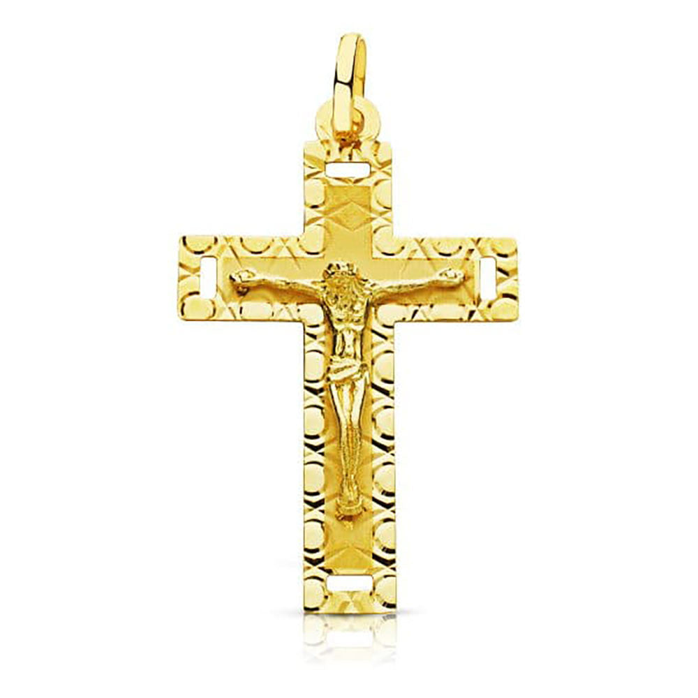 Pendentif - Médaille Christ sur la Croix Or 18 Carats 750 Jaune - Chaines Offertes