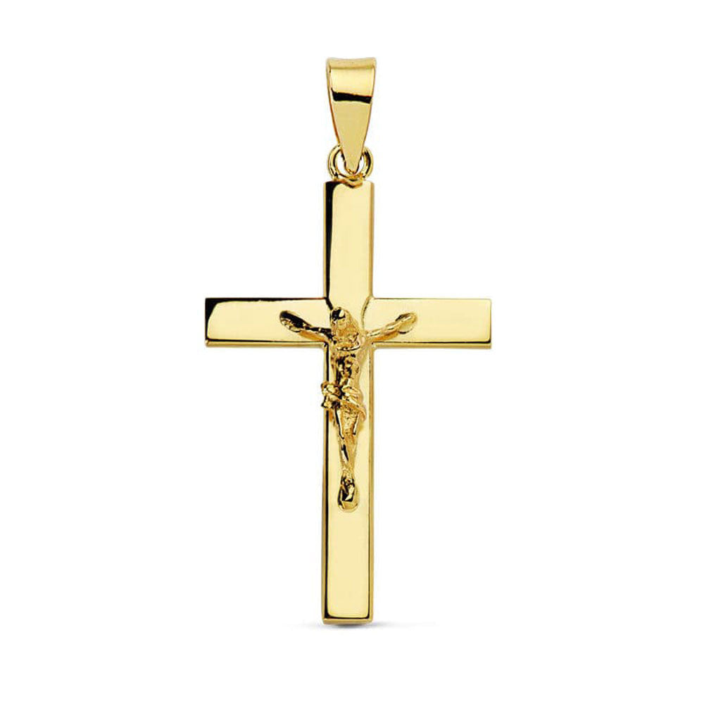 Pendentif - Médaille Christ sur la Croix Or 18 Carats 750 Jaune - Chaines Offertes