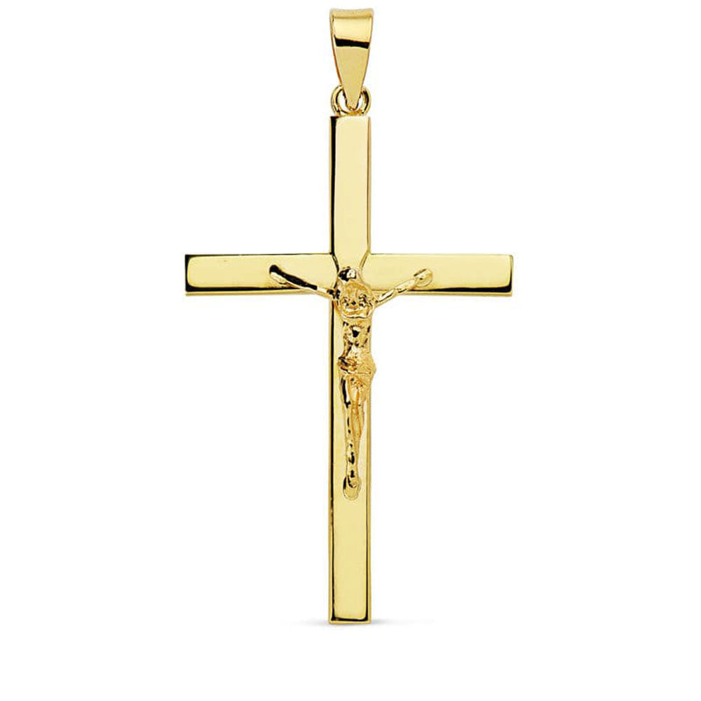 Pendentif - Médaille Christ sur la Croix Or 18 Carats 750 Jaune - Chaines Offertes
