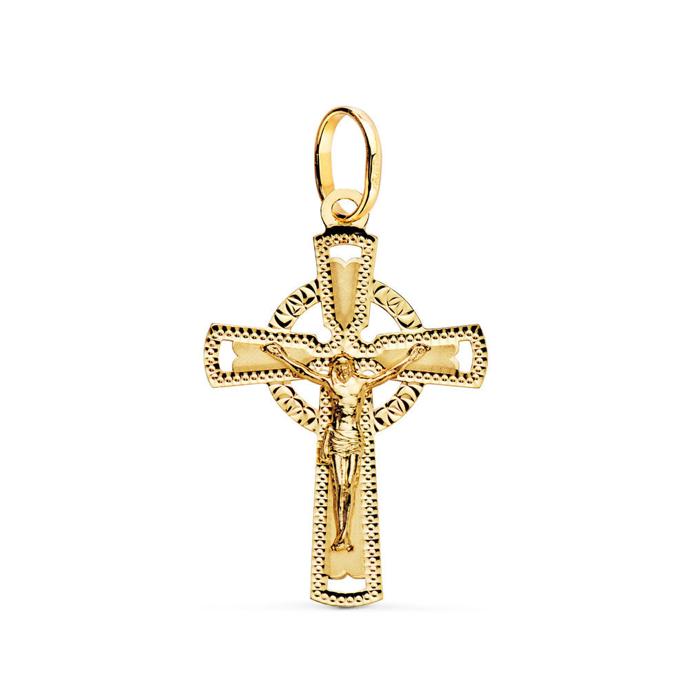 Pendentif - Médaille Christ sur la Croix Or 18 Carats 750 Jaune - Chaines Offertes