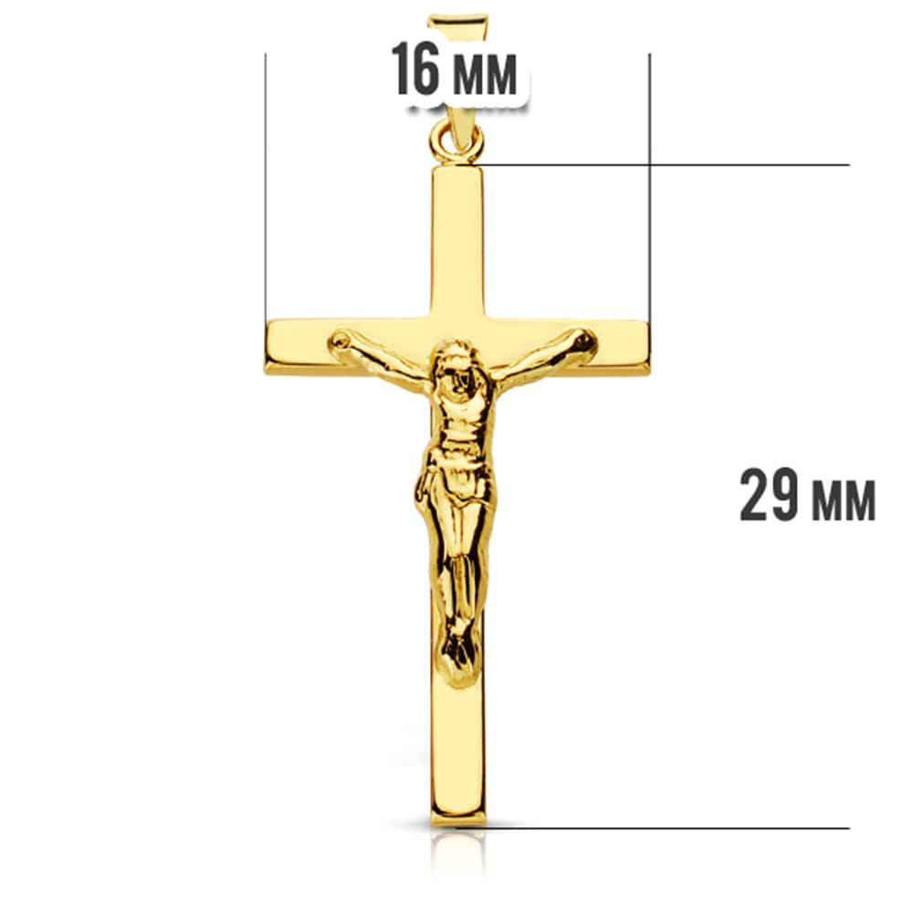 Pendentif - Médaille Christ sur la Croix Or 18 Carats 750 Jaune - Chaines Offertes