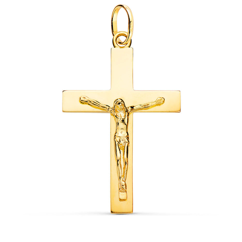 Pendentif - Médaille Christ sur la Croix Or 18 Carats 750 Jaune - Chaines Offertes