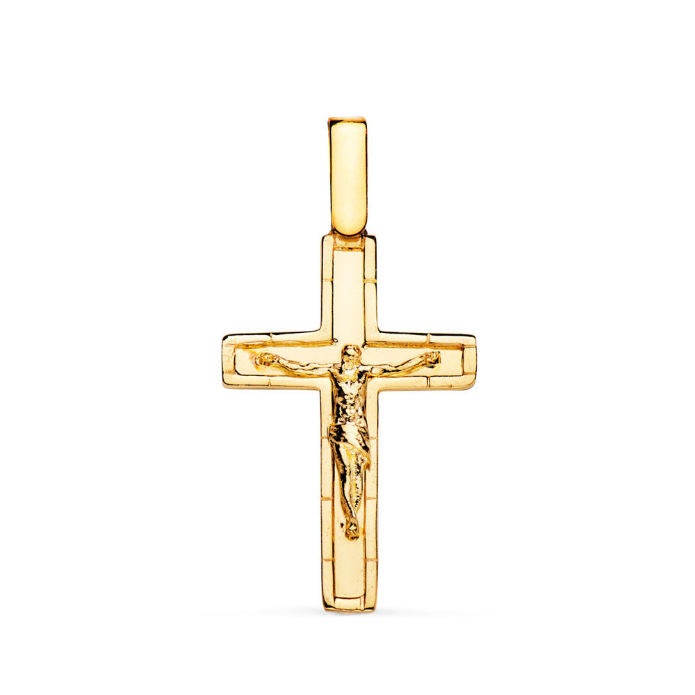 Pendentif - Médaille Christ sur la Croix Or 18 Carats 750 Jaune - Chaines Offertes