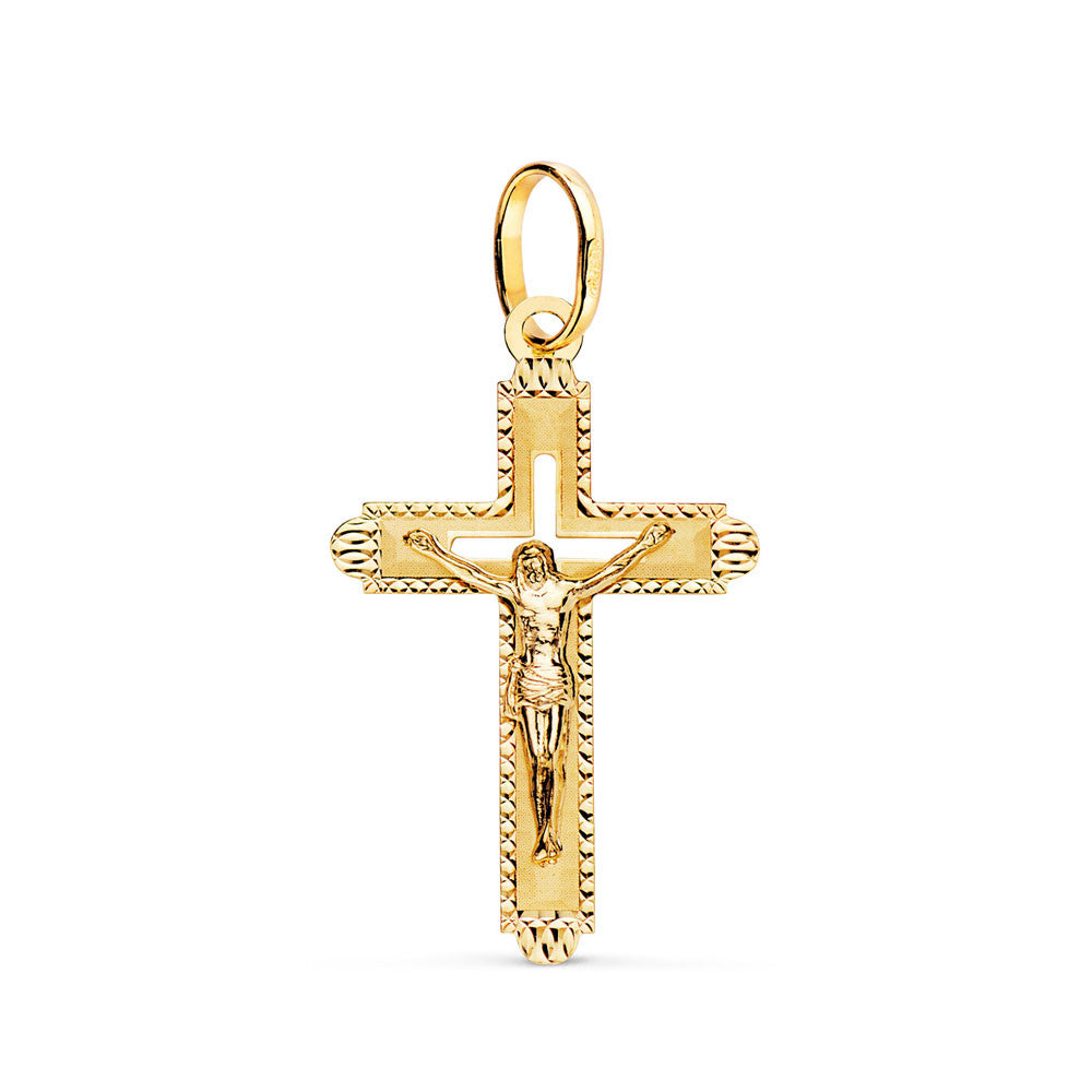 Pendentif - Médaille Christ sur la Croix Or 18 Carats 750 Jaune - Chaines Offertes