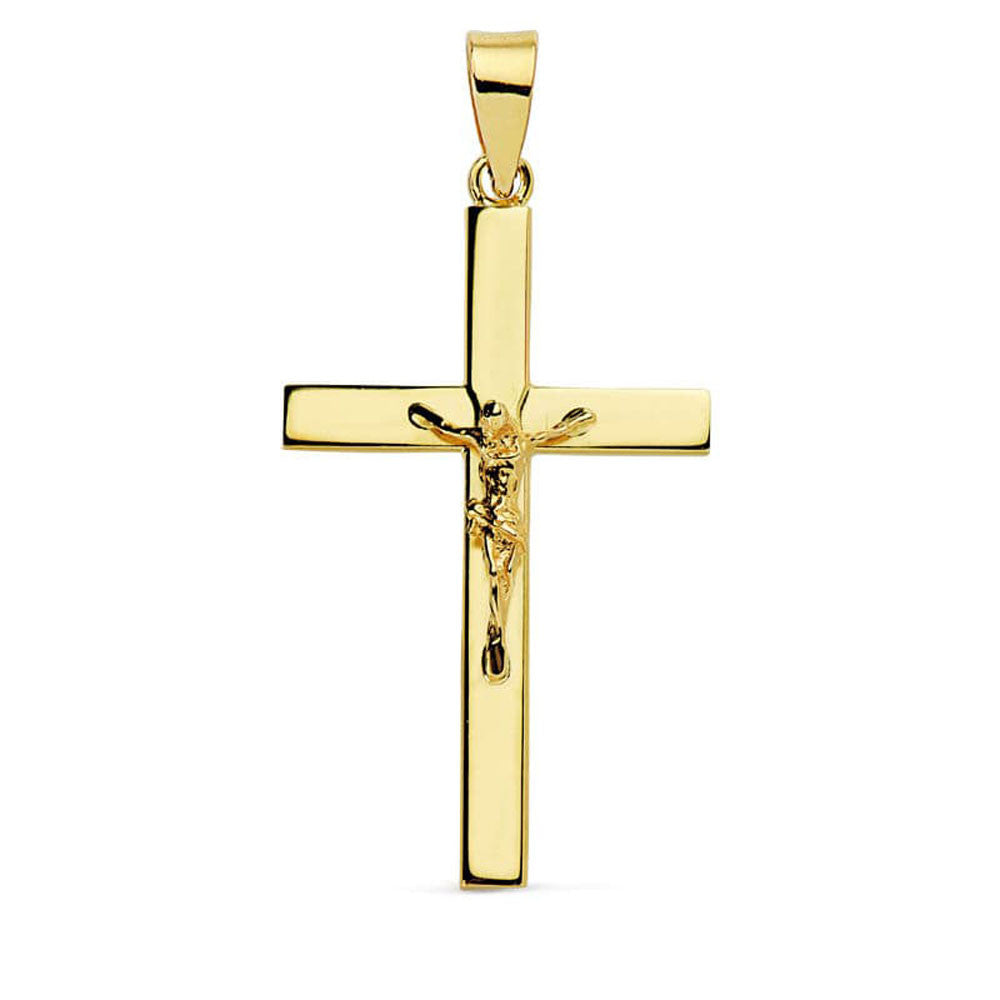 Pendentif - Médaille Christ sur la Croix Or 18 Carats 750 Jaune - Chaines Offertes