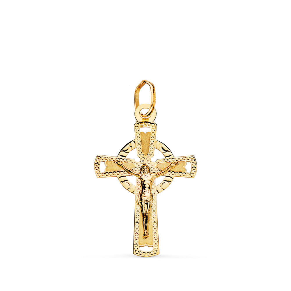 Pendentif - Médaille Christ sur la Croix Or 18 Carats 750 Jaune - Chaines Offertes