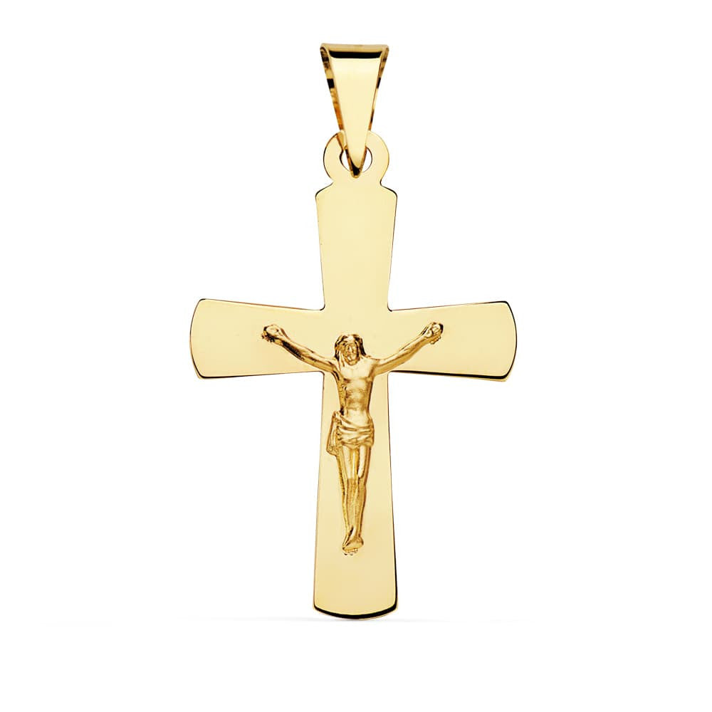Pendentif - Médaille Christ sur la Croix Or 18 Carats 750 Jaune - Chaines Offertes