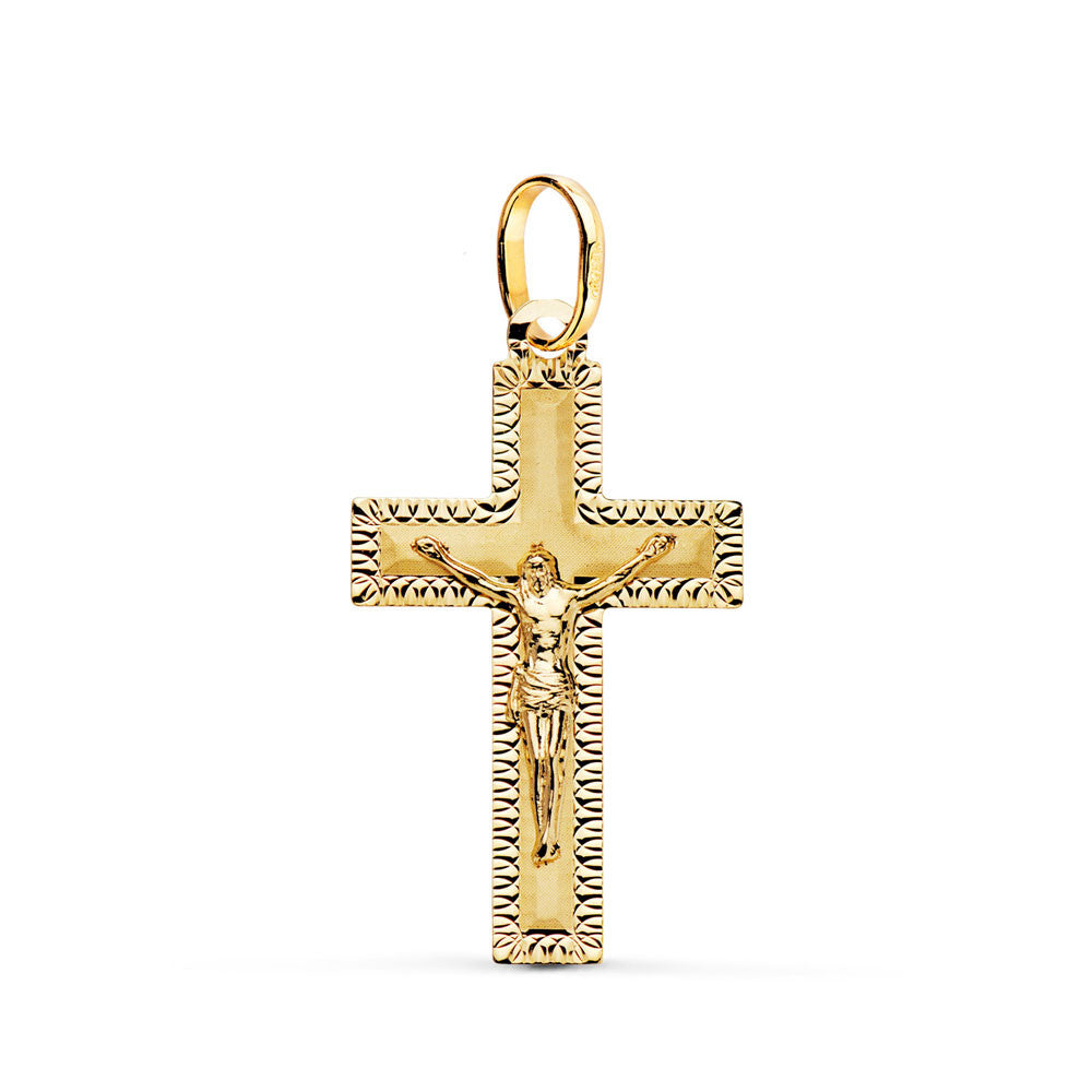 Pendentif - Médaille Christ sur la Croix Or 18 Carats 750 Jaune - Chaines Offertes