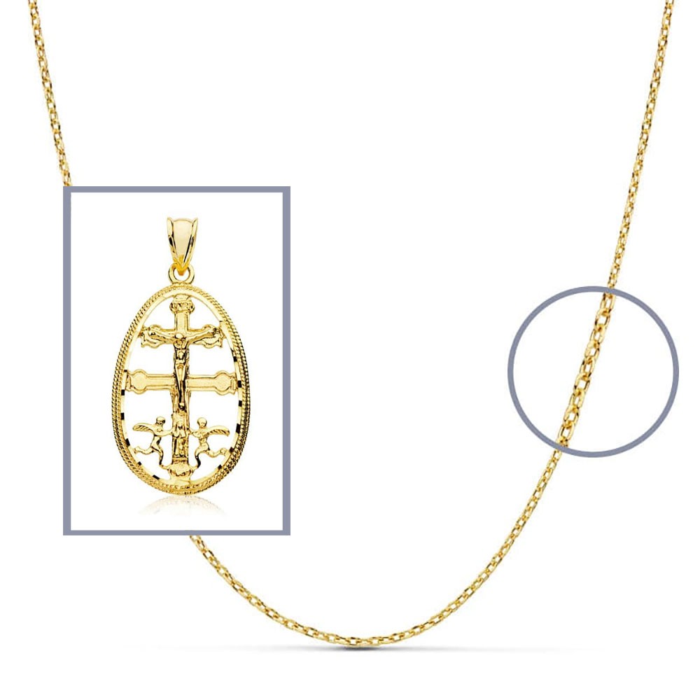 Pendentif - Médaille Christ sur la Croix Or Jaune - Chaine Offerte