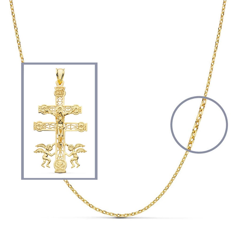 Pendentif - Médaille Christ sur la Croix Or Jaune - Chaine Offerte