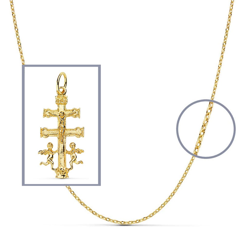 Pendentif - Médaille Christ sur la Croix Or Jaune - Chaine Offerte