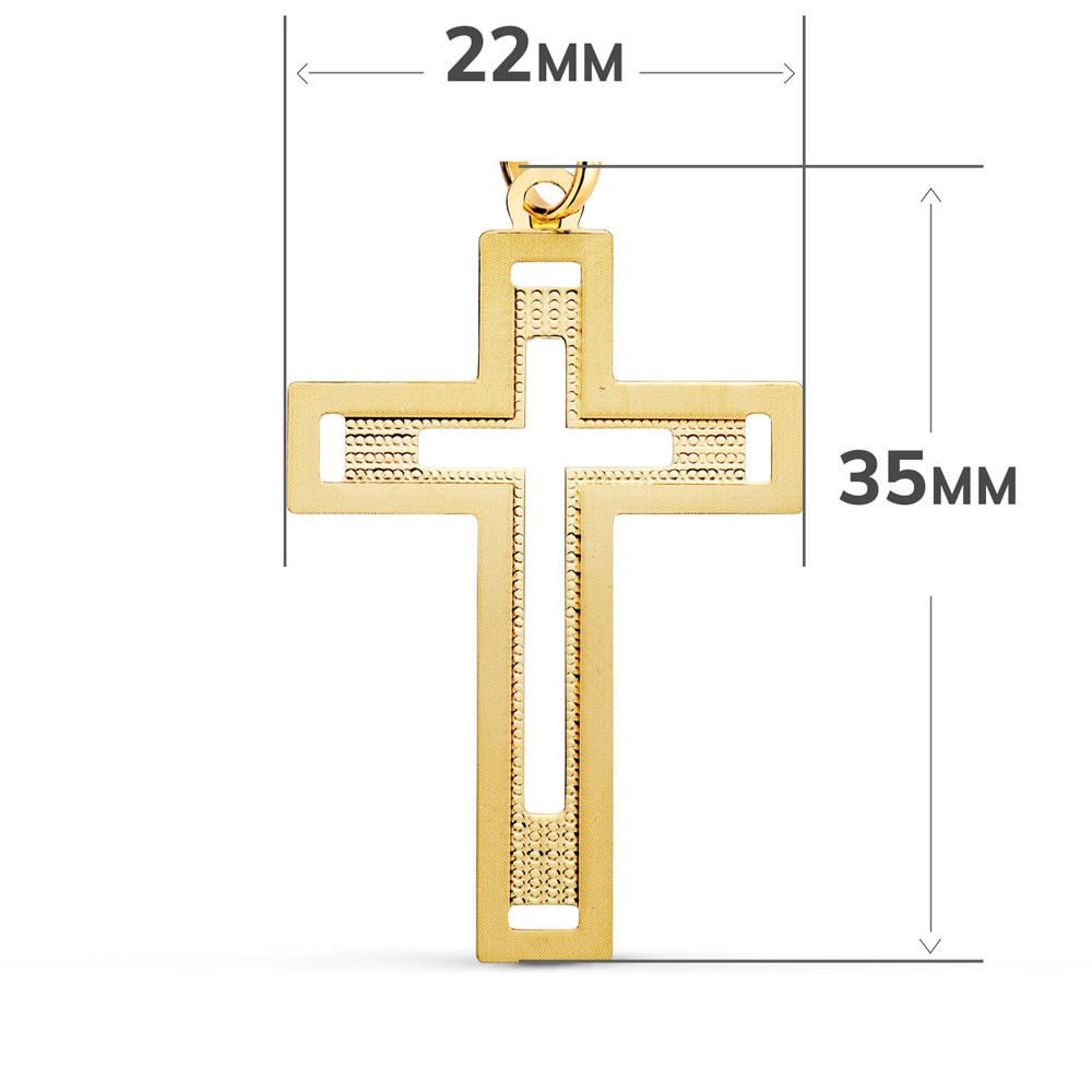 Pendentif - Médaille Croix Or 18 Carats 750/000 Jaune - Chaine Offerte