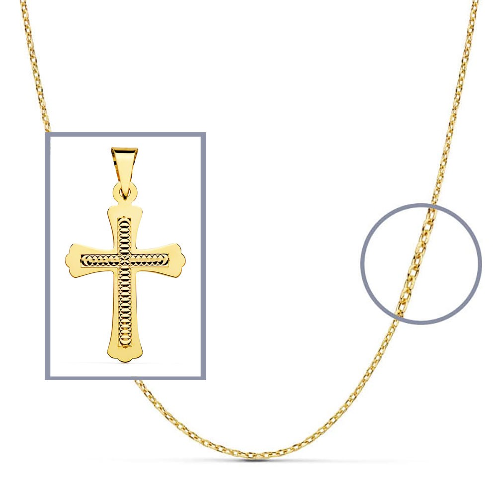 Pendentif - Médaille Croix Or 18 Carats 750/000 Jaune - Chaine Offerte
