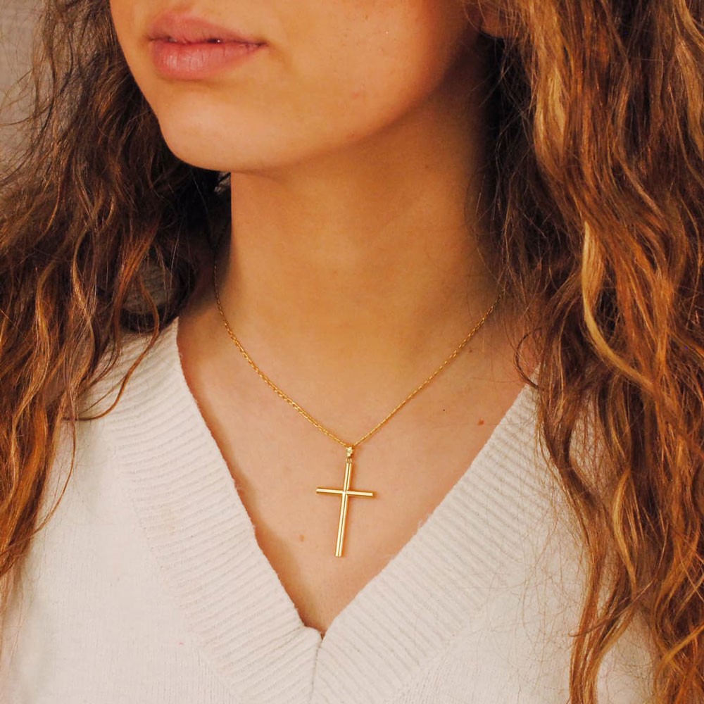 Pendentif - Médaille Croix Or 18 Carats 750/000 Jaune - Chaine Offerte