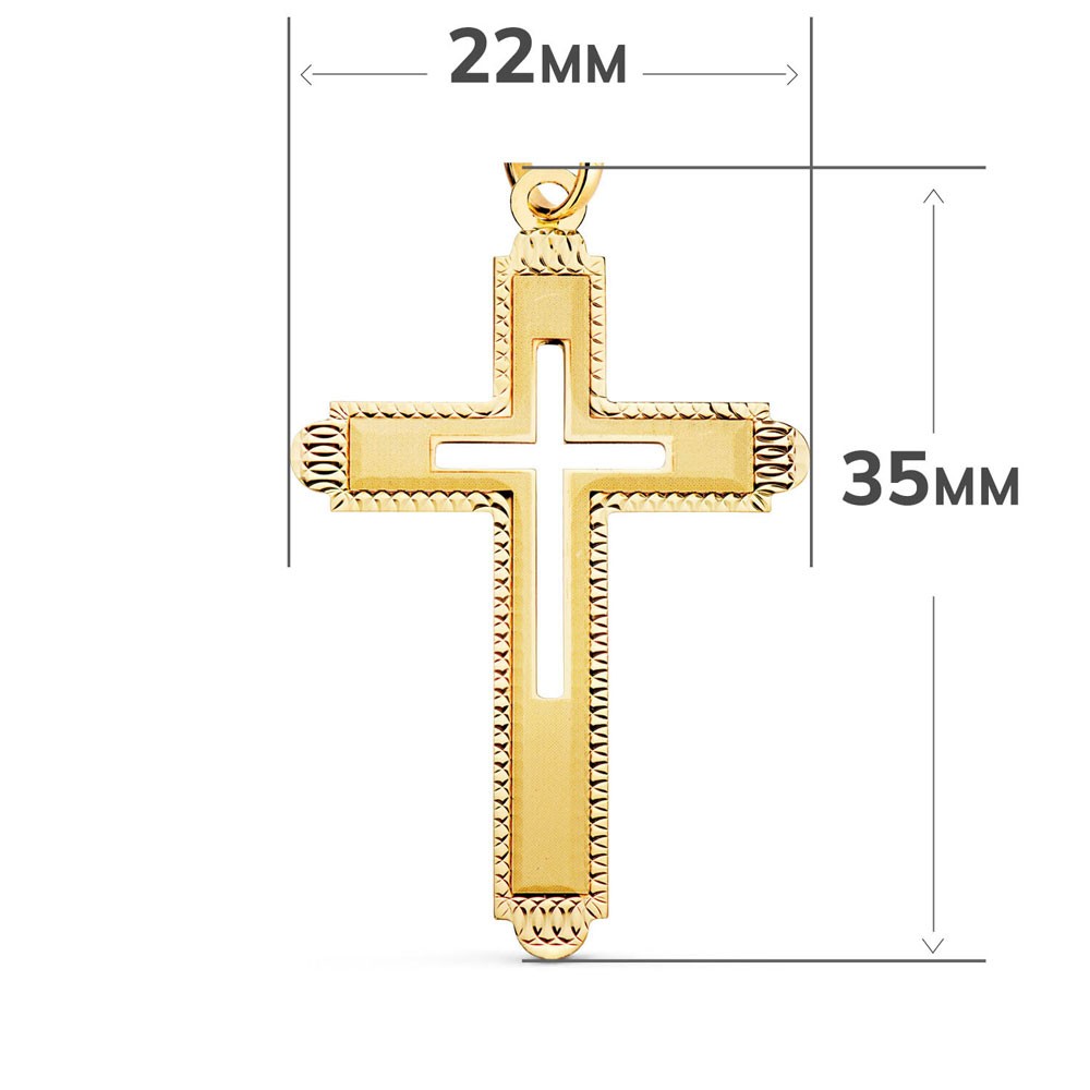 Pendentif - Médaille Croix Or 18 Carats 750/000 Jaune - Chaine Offerte