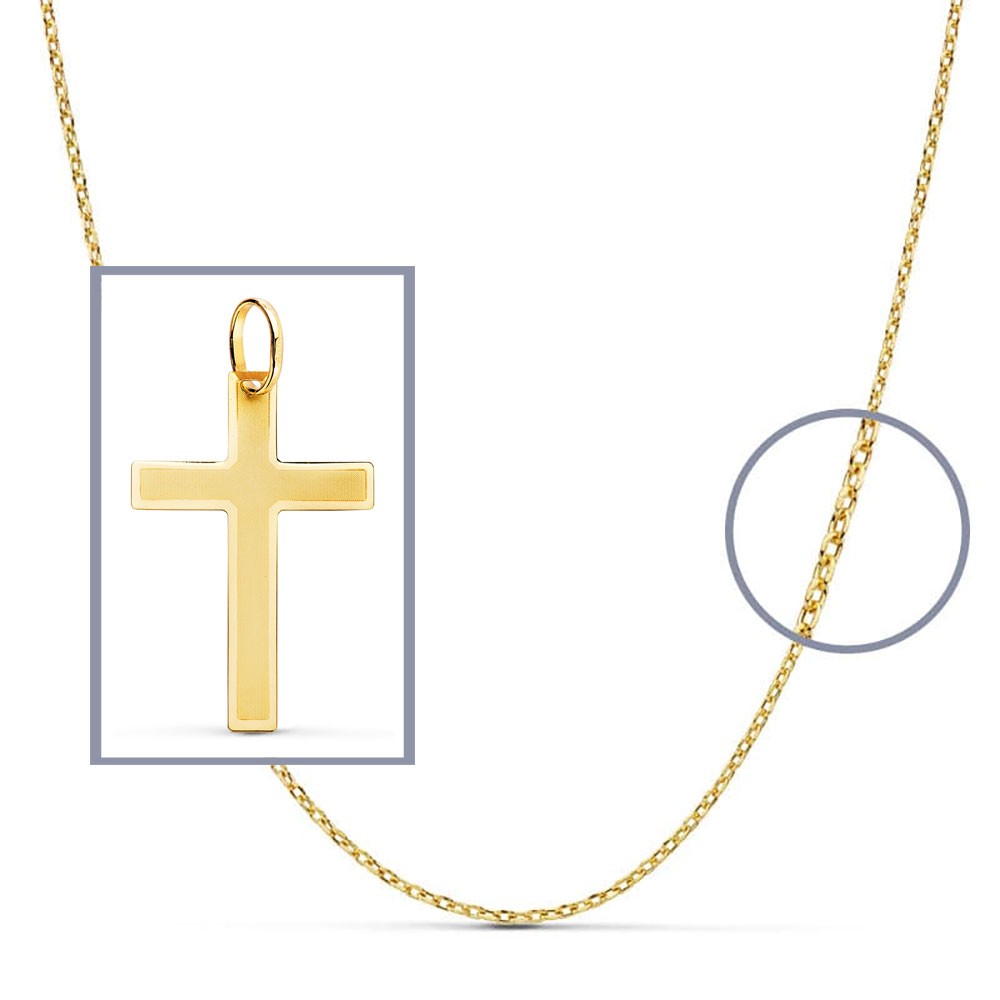 Pendentif - Médaille Croix Or 18 Carats 750/000 Jaune - Chaine Offerte