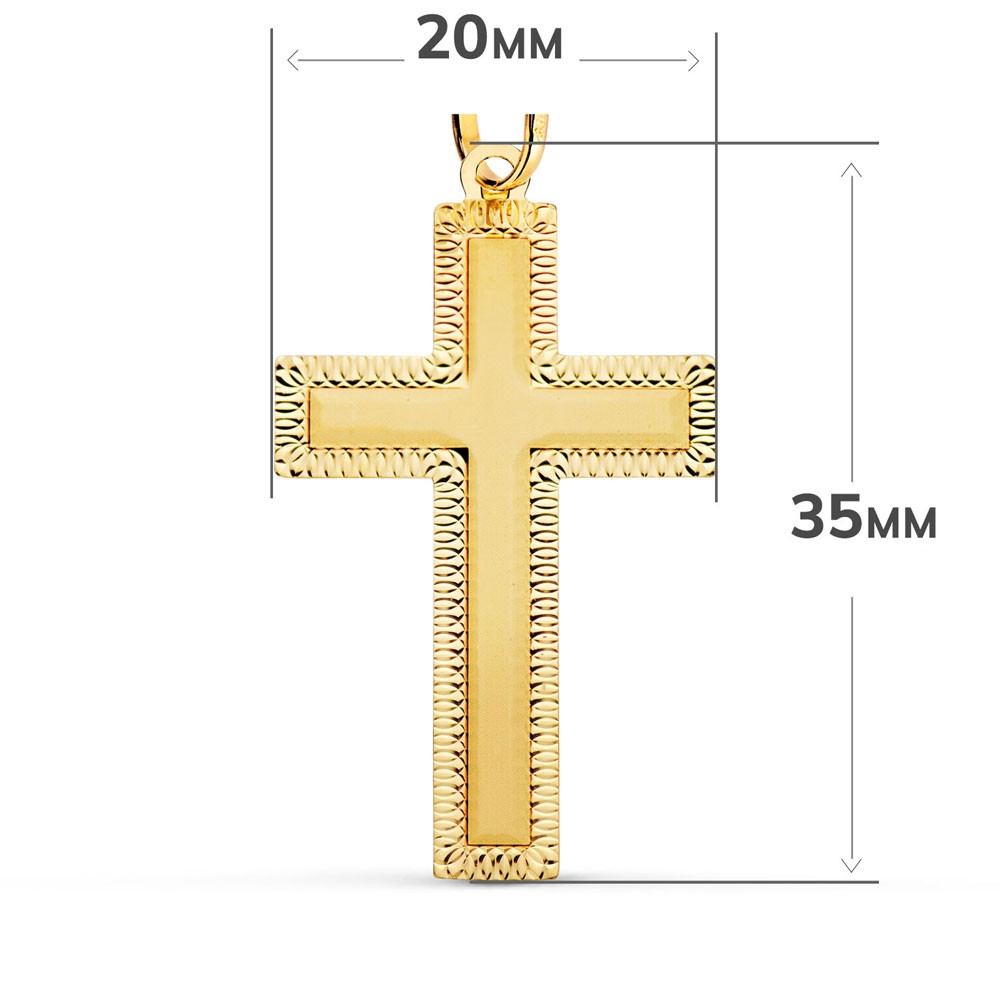 Pendentif - Médaille Croix Or 18 Carats 750/000 Jaune - Chaine Offerte