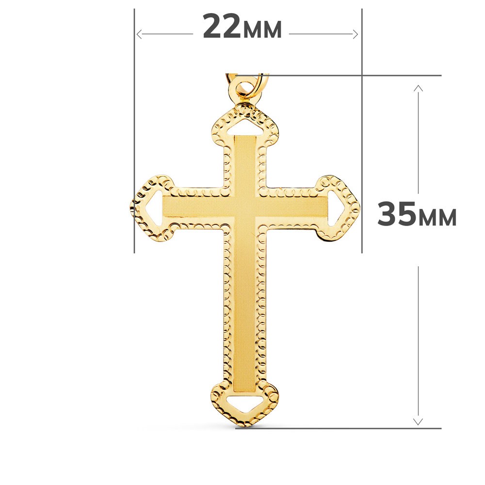 Pendentif - Médaille Croix Or 18 Carats 750/000 Jaune - Chaine Offerte