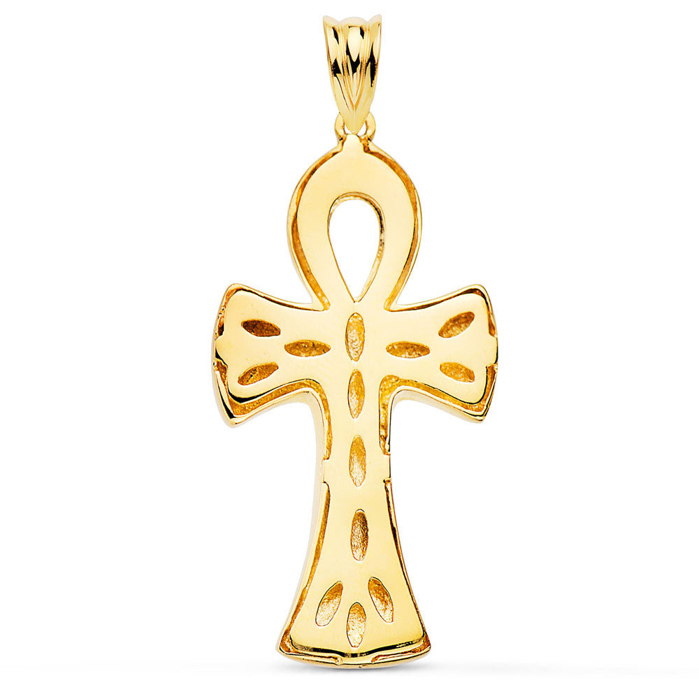 Pendentif - Médaille Or 18 Carats 750 Jaune Croix Egyptienne - Chaines Offertes