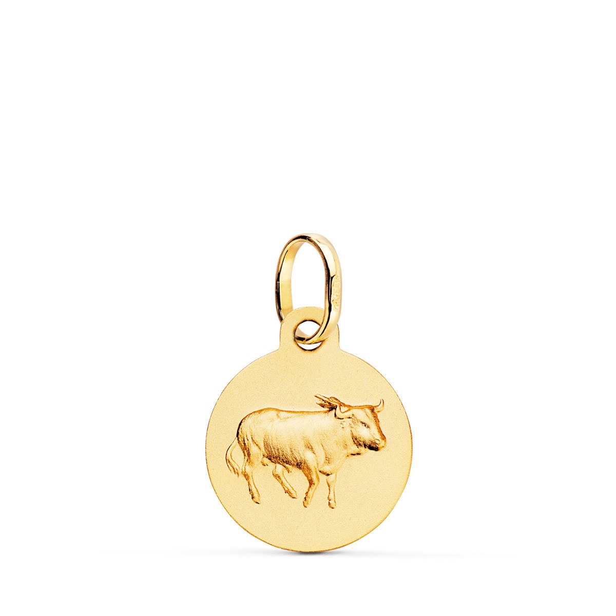 Pendentif Médaille Or 18 Carats 750 Jaune - Zodiaque Taureau - Chaine et Gravure Offertes