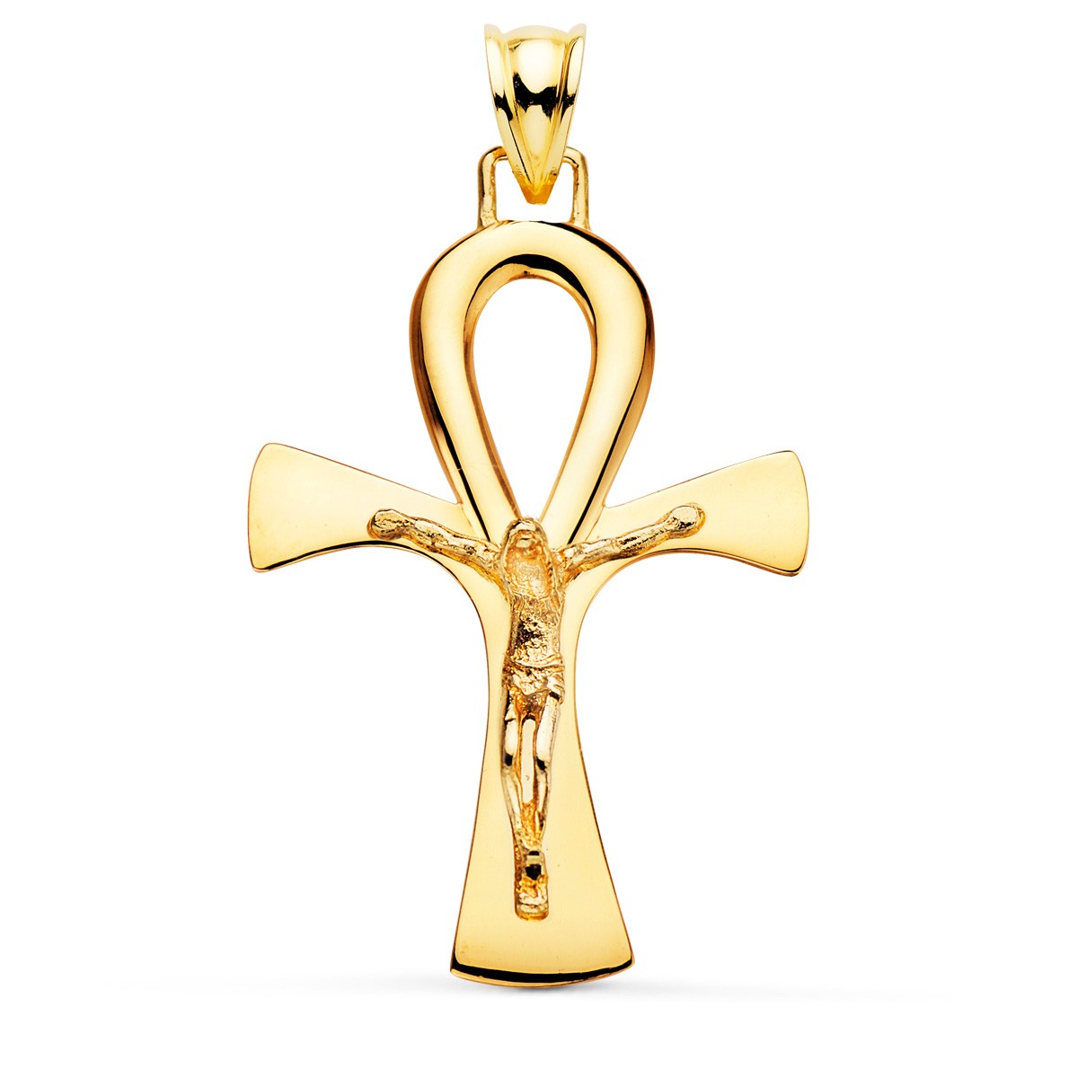 Pendentif - Médaille Or 18 Carats 750/000 Croix Egyptienne - Chaine Dorée Offerte