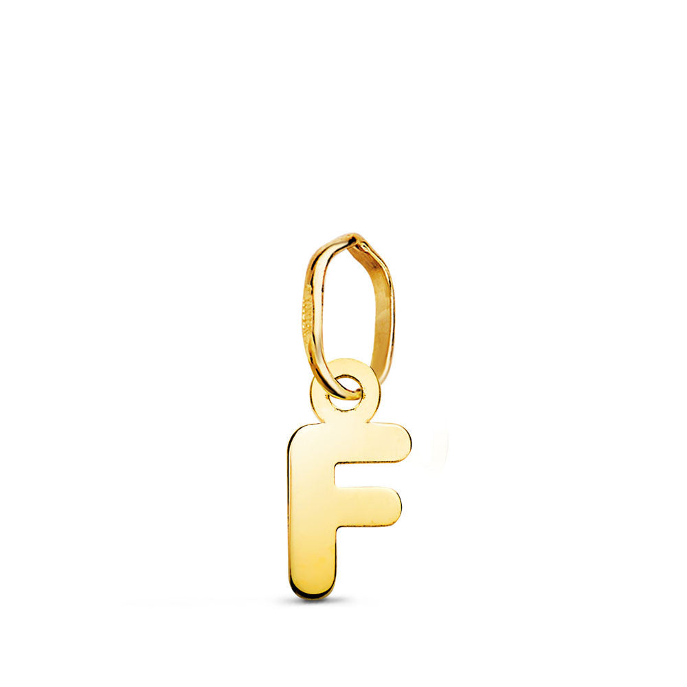 Pendentif Or 18 Carats 750 Jaune - Initiale Lettre "F" - Chaine Offerte