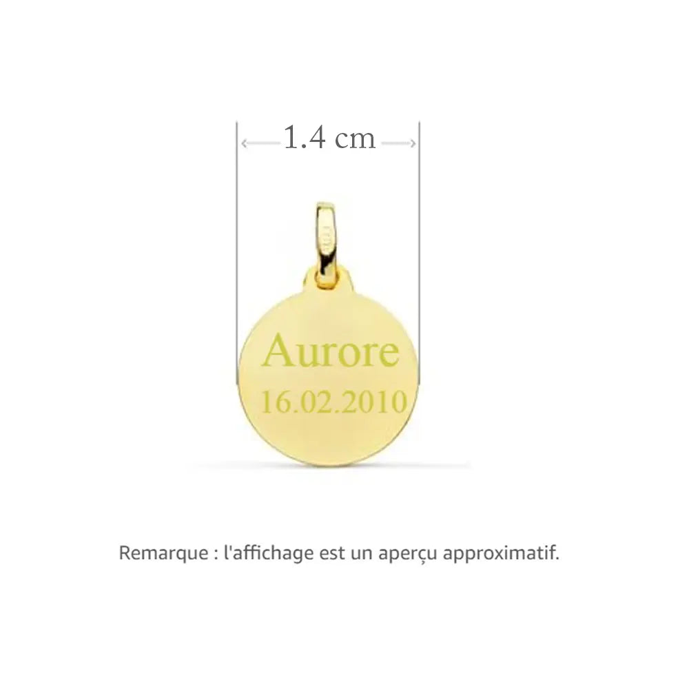 Médaille Ange Or Jaune - Chaîne Dorée Offerte - Gravure Offerte