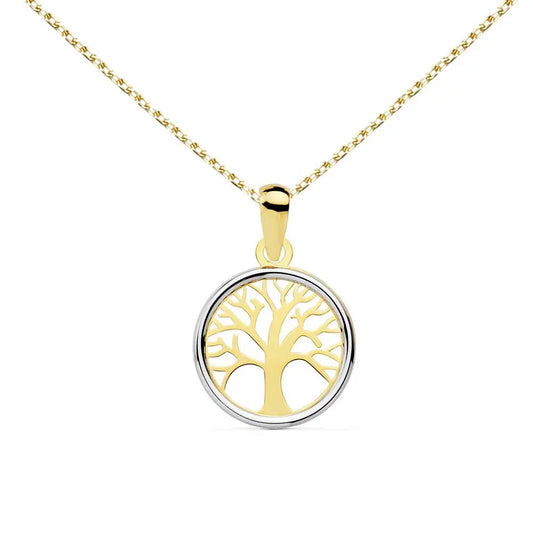 Collier - Pendentif Or 18 Carats 750/000 Bicolore Arbre de Vie