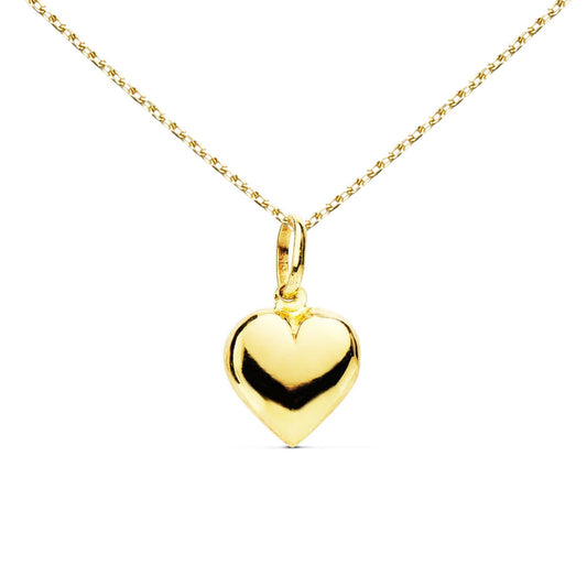 Collier - Pendentif Or 18 Carats 750/000 Jaune - Coeur - Chaine Dorée