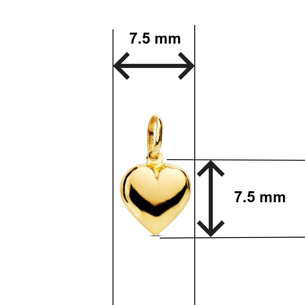 Collier - Pendentif Or 18 Carats 750/000 Jaune - Coeur - Chaine Dorée