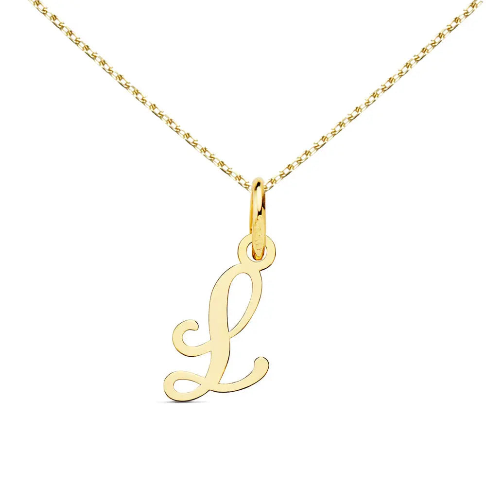 Collier - Pendentif Lettre "L" Or 750/1000 - Chaine Dorée