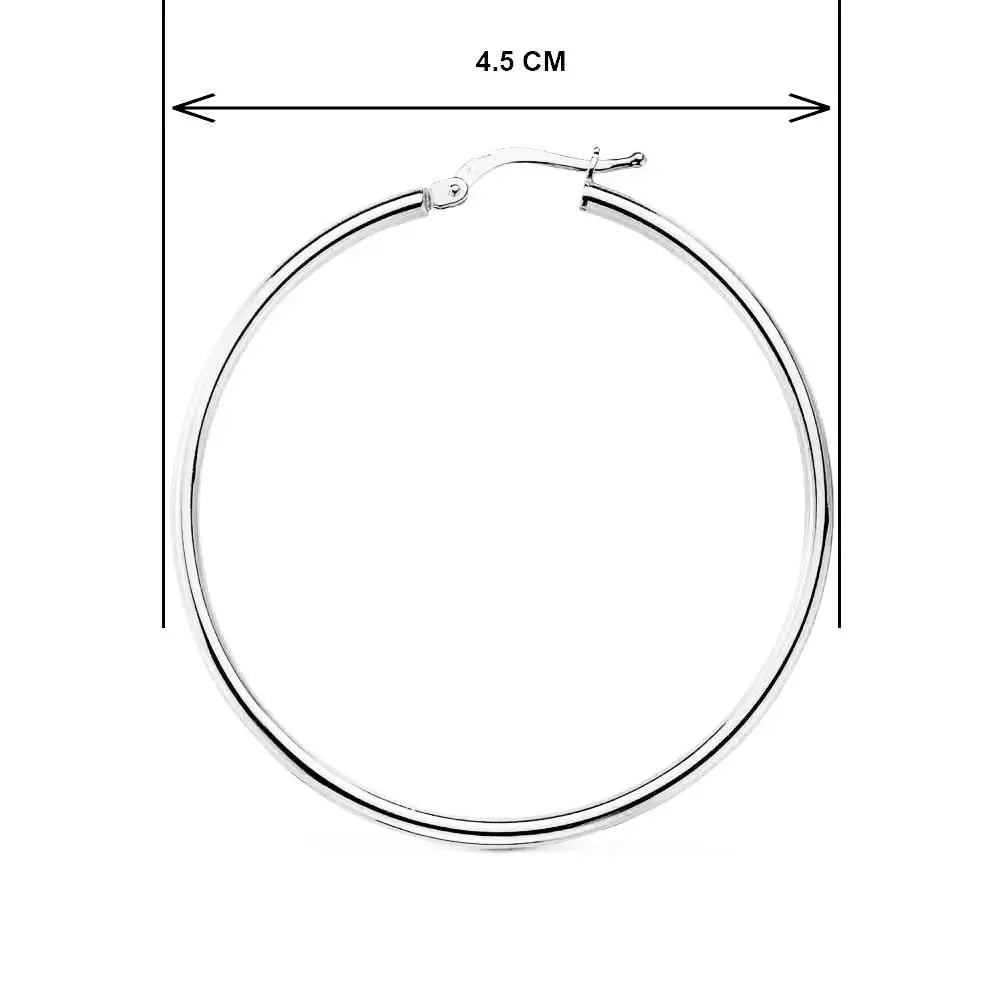 Boucles d'Oreilles Or Blanc - Créoles Femme