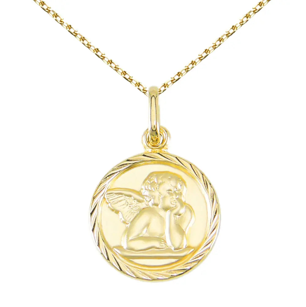 Médaille Ange Or Jaune - Chaîne Dorée Offerte