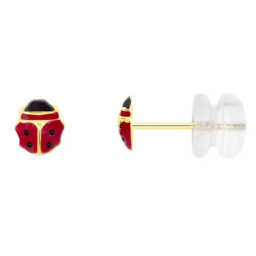 Boucles d'Oreilles Coccinelles - Or Jaune - Enfant