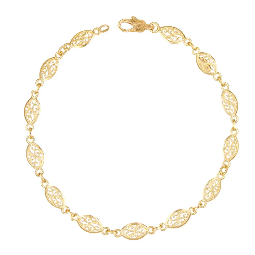 Bracelet Or Jaune Maille Filigrane - Femme