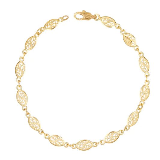 Bracelet Or Jaune Maille Filigrane - Femme